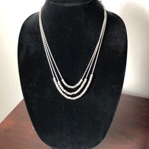 Silver layer necklace